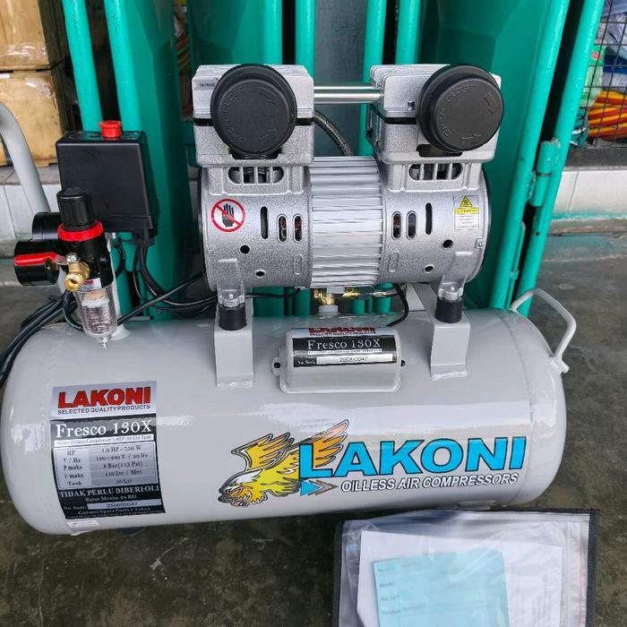 Lakoni Mesin Kompresor Fresco 130X Oilless Air Compressors 1HP 30L Tanpa Minyak Tidak Perlu Sambunga