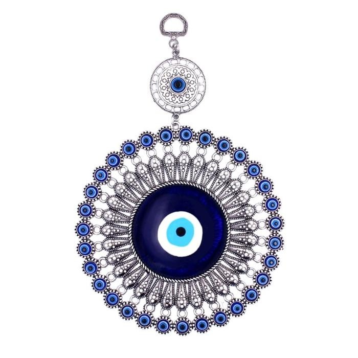 Pajangan Hiasan Dinding Liontin Jimat Mata Batu Biru Pelindung Rumah dan Keberuntungan Suvenir