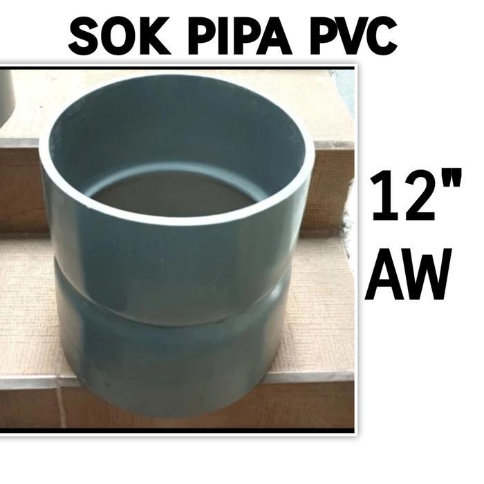 Do- Sok pvc 12" inch AW Sock shock socket sambungan pipa pvc lurus 12 inch