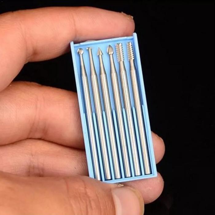 6 pcs mata bor tuner mata bor ukir tulang kayu gading