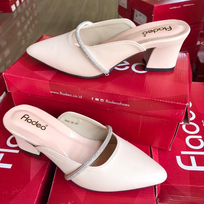 Sandal Pesta Wanita Fladeo Th Heels 5Cm Mutiara Cantik Sandal Kondangan