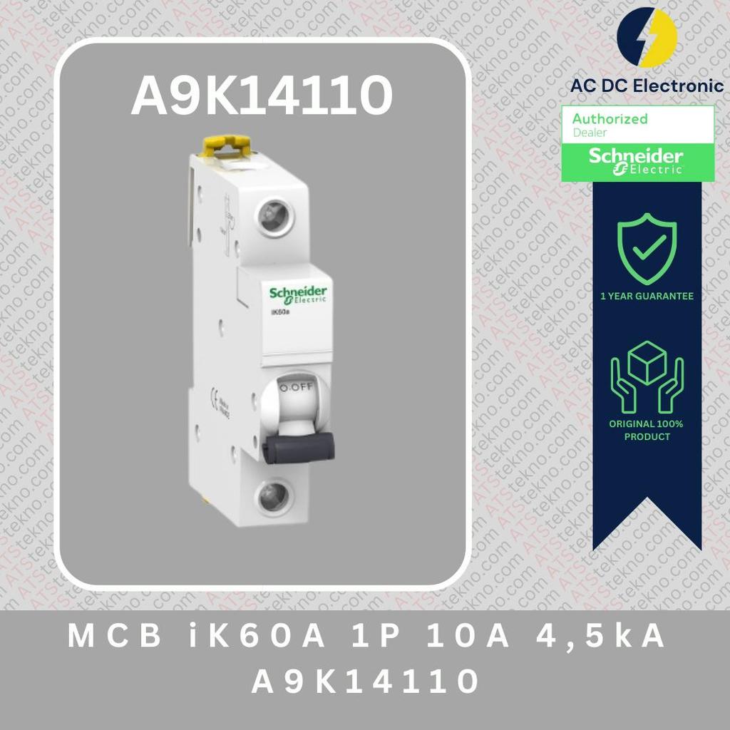 SCHNEIDER MCB IK60A 1P 10A 6KA A9K14110