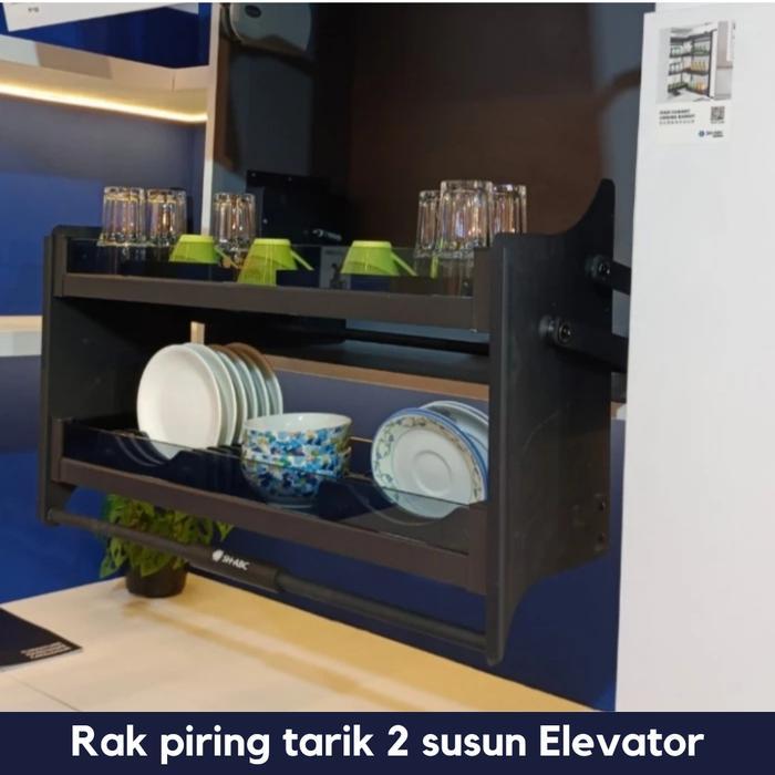 Rak Piring Tarik 2 Susun / Elevator Pull Down Aluminium