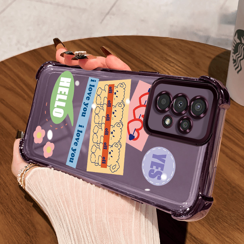 Casing Hp untuk Samsung A13 Case Beruang kecil Kasing Shock-Proof Cesing Airbag Kesing Anti Kuning S