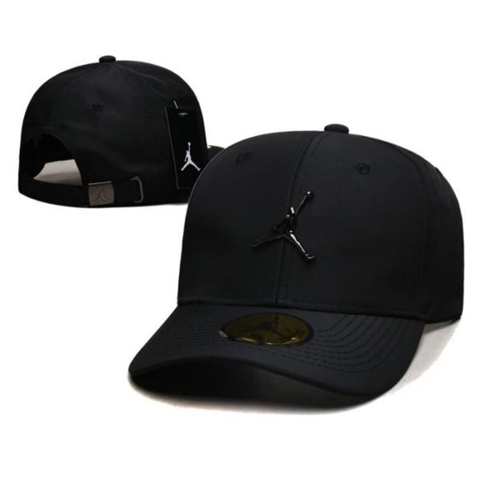Topi Baseball Jordan Metal Logo Original Black White Dark Green / Topi Baseball Jordan Logo Besi