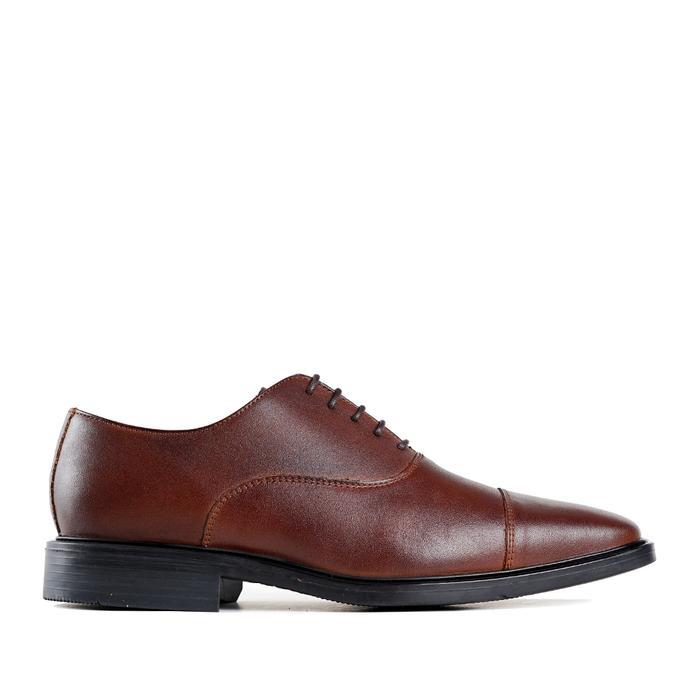 mgx1- Prabu - Sepatu Kulit Oxford Pria Naka Dark Brown-Cokelat Shoes Black