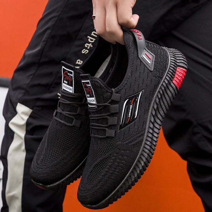 Leedoo Sepatu Olahraga Sepatu Tali Sneakers Hitam Pria Sepatu Running Sport Fashion Sepatu Olahraga