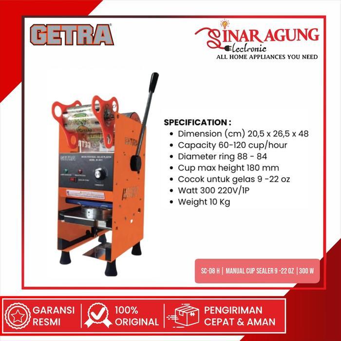 GETRA SC-D8 H MANUAL CUP SEALER UNTUK GELAS PLASTIK 300W - GARANSI RESMI Mesin Pres Vacuum Listrik