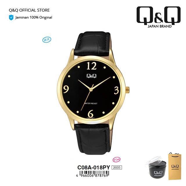 Q&Q QnQ QQ Jam Tangan Arloji Wanita Analog Kulit - C08 C08A Tahan Air