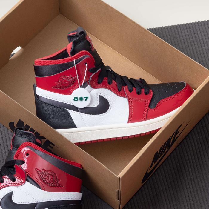 Termurah Air Jordan 1 High Zoom Patent Chicago Terlariss 