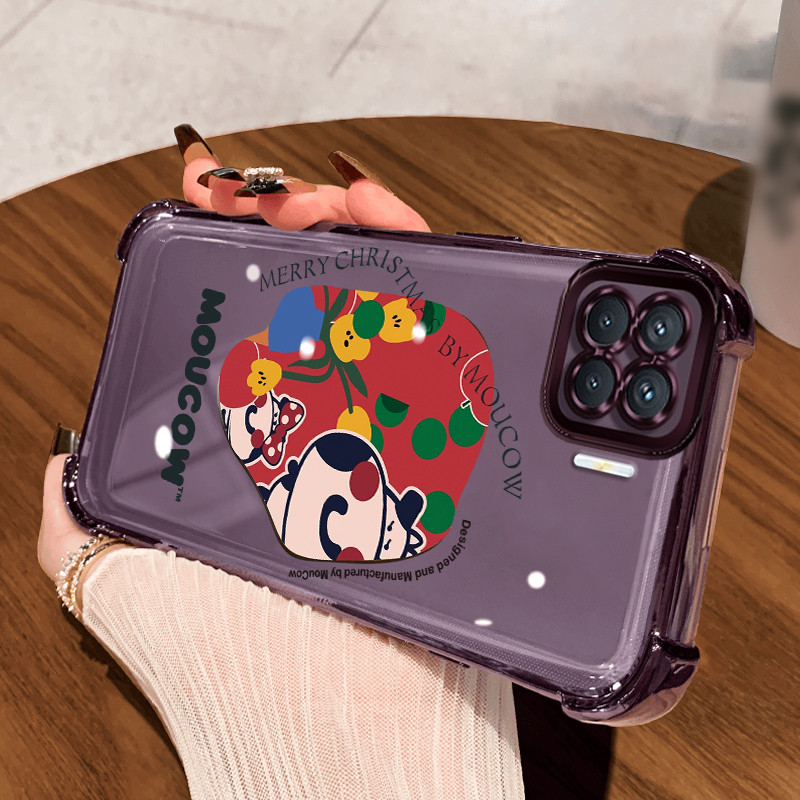 Casing Hp untuk OPPO A93 Reno 4F Reno 4 Lite F17 Pro Case Sapi kartun yang lucu Kasing gaya Limited 