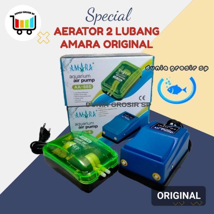AERATOR AMARA 2 LUBANG OUTPUT ORIGINAL AQUARIUM KOLAM IKAN