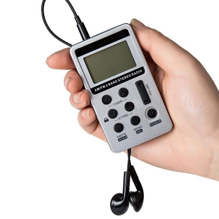NEW Receiver Tour guide Cas Radio Digital Saku AM FM Baterai Charge Promick V112 Mini Pocket