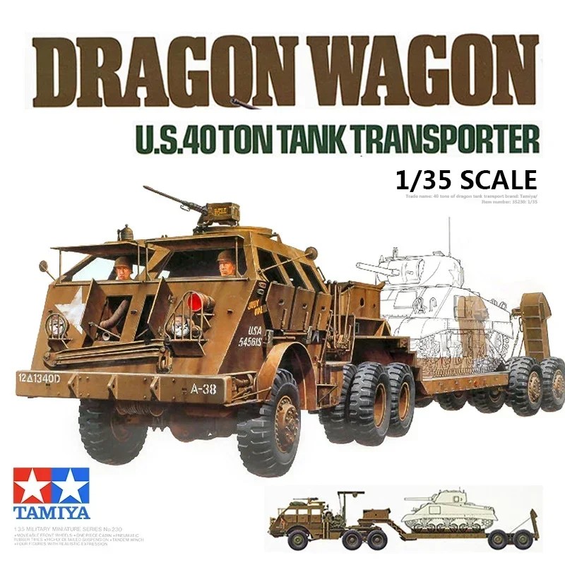 1/35 TAMIYA Model 35230 U.S. 40 ton Tank Transporter Dragon Wagon assembly Scale diy toys Model Kit