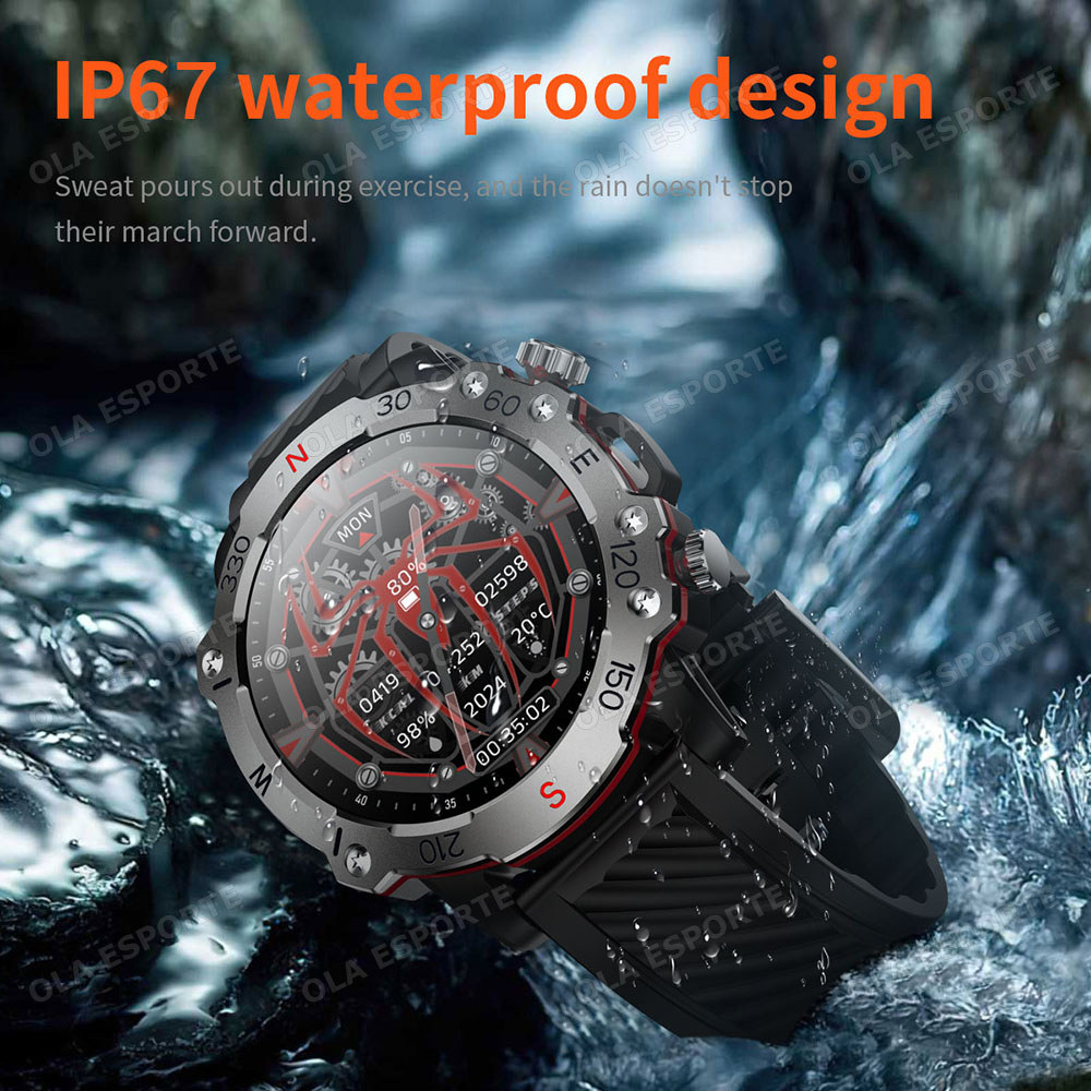 GPS Smart Watch 5ATM Waterproof Built-in Dual-band GNSS GPS Motion trajectory Military Sport