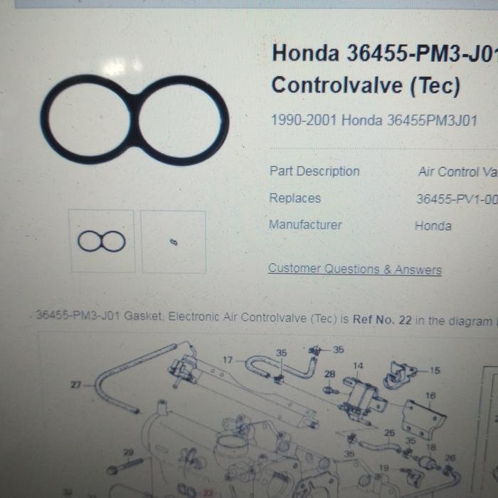 Oring Iacv Iac Idle Up Honda Civic Genio Maestro Cielo Crv Old 36455-Pm3-J01