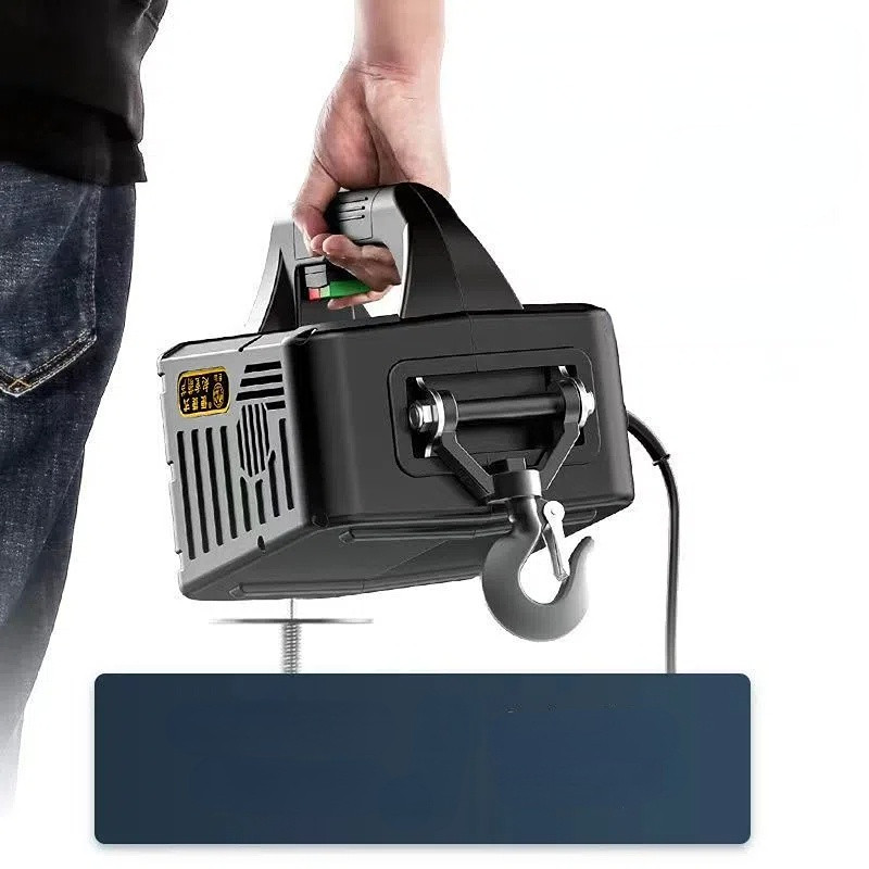 220V Household Indoor Small Crane Hoist Wireless Remote Control Crane Hoist Wire Rope Electric Hoist