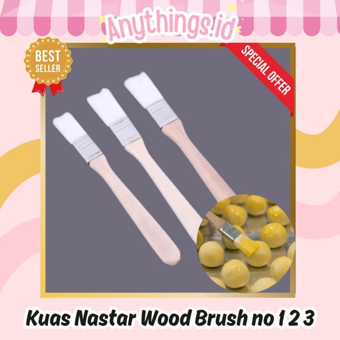 (ANY) Kuas Nastar kuas Kue Kuas Roti Kuas Loyang Gagang Kayu Halal Food Grade