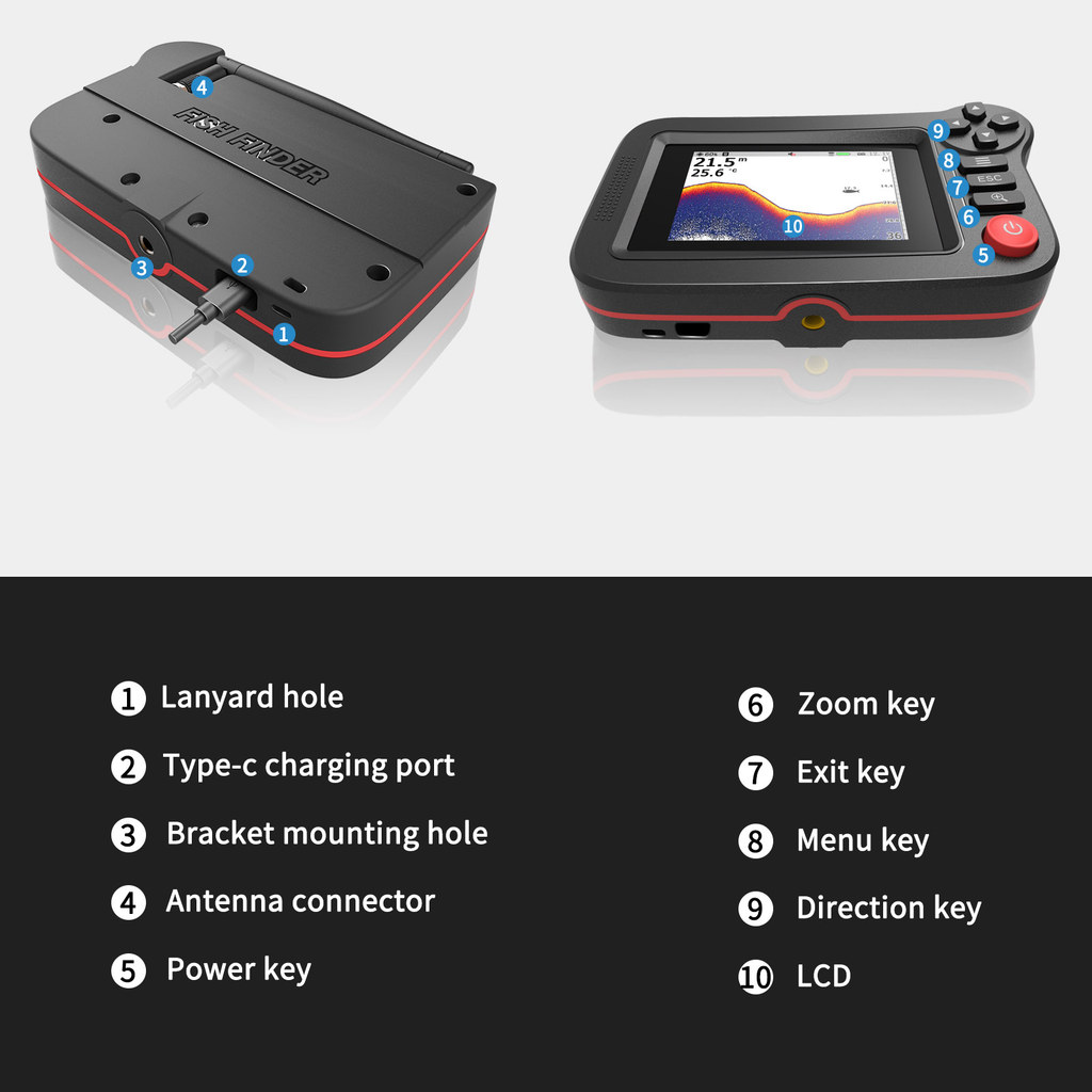 Smart Fish Finder - Portable Fish Finder and Depth Finder For Recreational Fishing From Dock, Shore