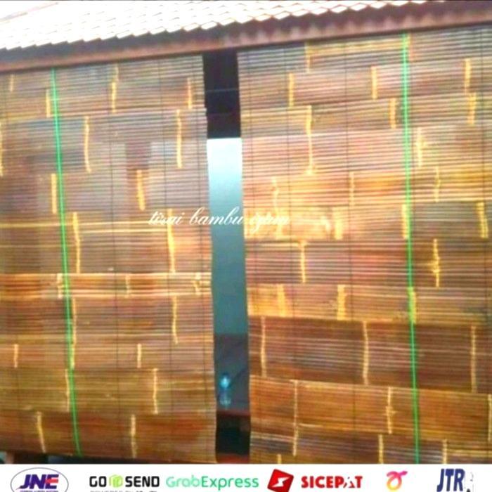 Diskon Tirai Krey Kerai Kerei Kerey Gorden Bambu Hitam Tirai Bambu Gulung Outdoor Tirai Kerai Bambu
