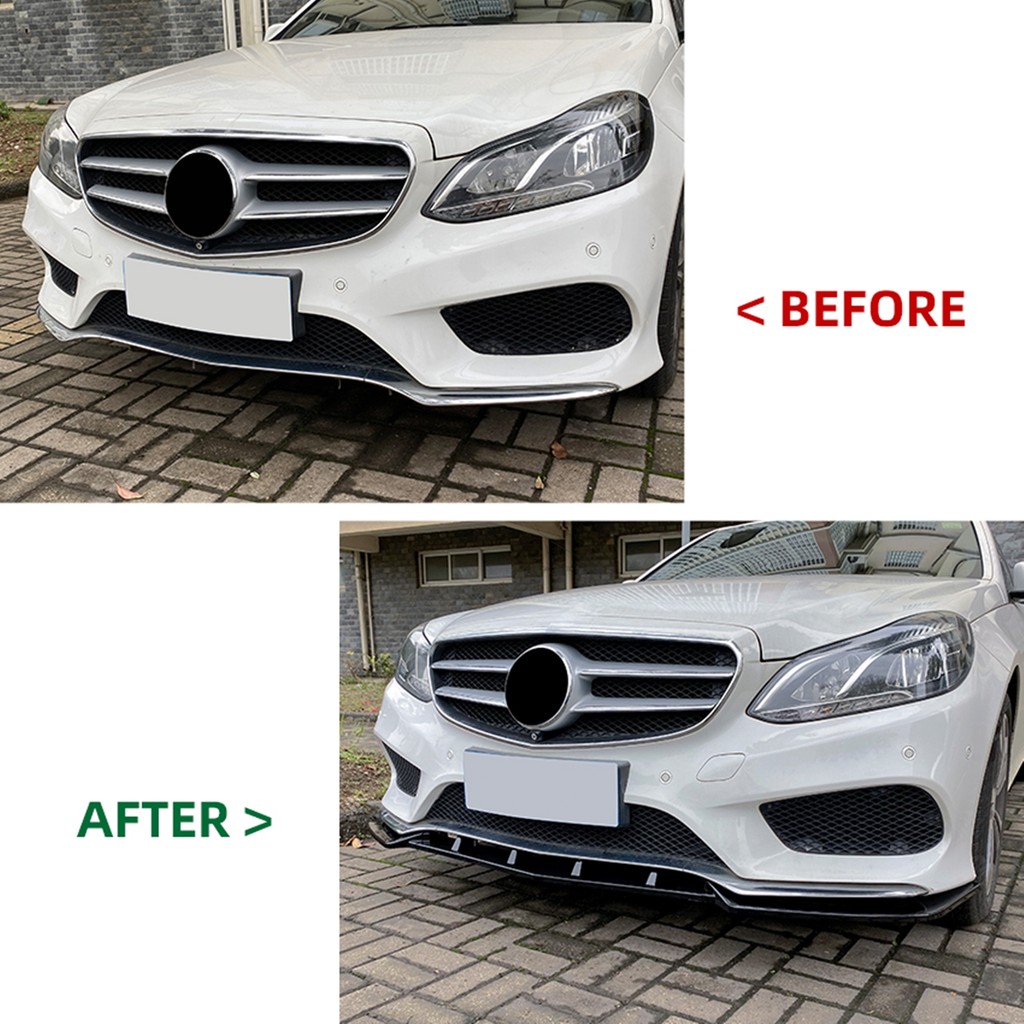 FRONT BUMPER SPOILER LIP FOR MERCEDES BENZ E CLASS W212 SPORT 2013-2015 E250 E350 E400 E550 GLOSS