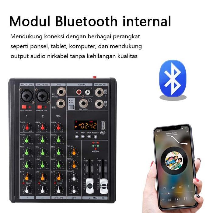 Best Seller Feichi 4 Channel Mixer Audio/Mixer Mini/Sound Card/Amplifier Bluetooth Mini Profesional