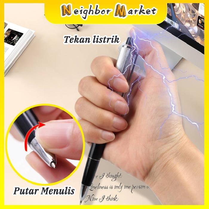 Pena Mainan Listrik, Pena Prank,Pena Rahasia Tersembunyi, Trik Kreatif,Pena Alat Peraga, Dapat