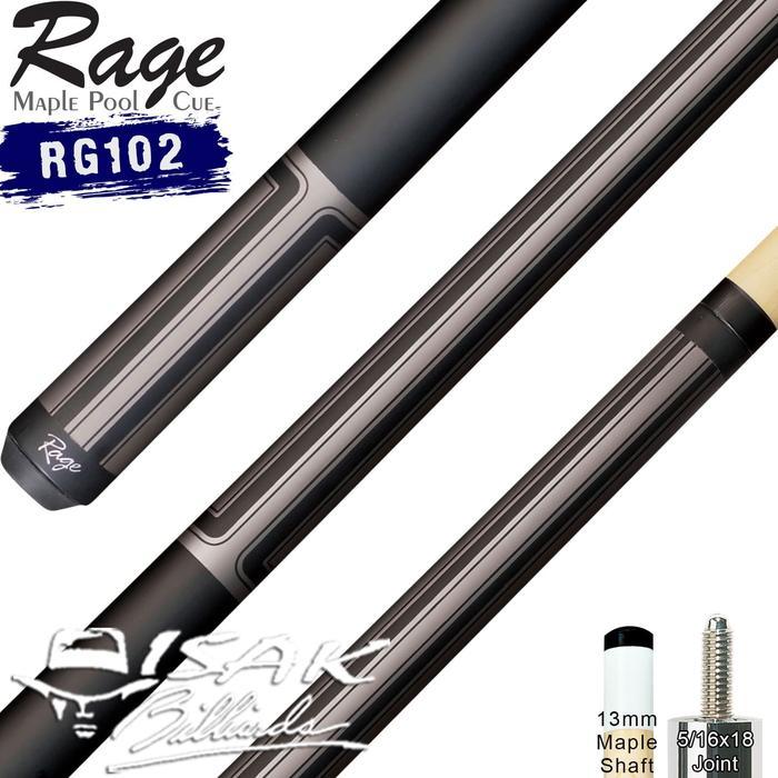 Rage RG102 Pool Cue - 13 mm Maple Billiard Stick Stik Biliar Players
