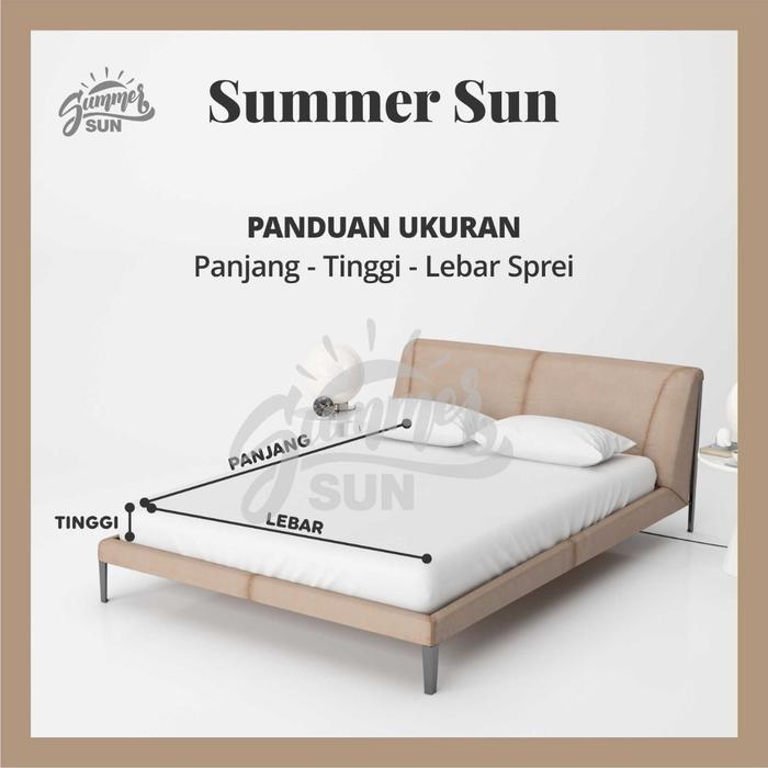 Promo Full Set Bed Cover Set Moca Block - Summersun