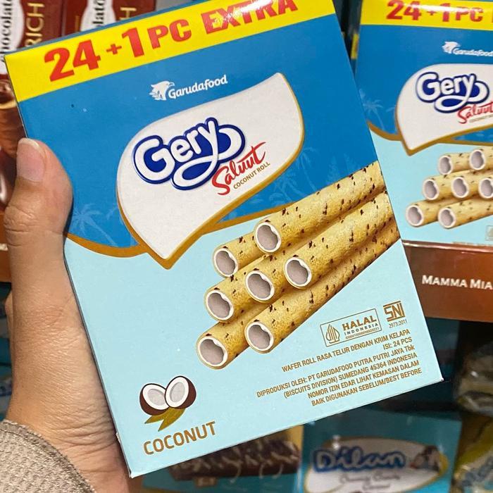 TERPERCAYA Gery saluut coconut roll isi 24pcs / snack murah / snack box / jajan anak / jajan murah