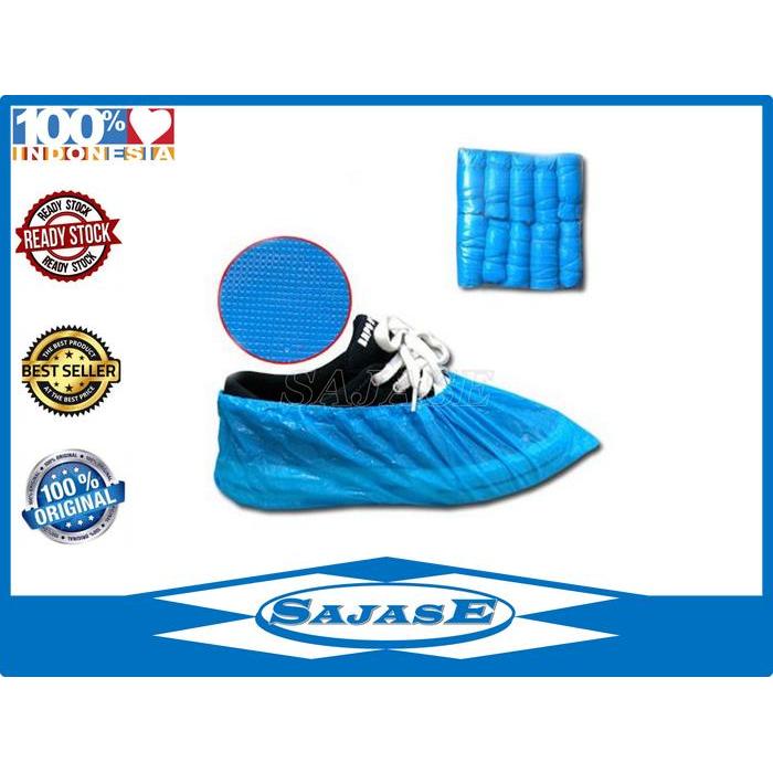 Shoes Cover Disposable Bahan Plastik Cpe Biru Tebal Cover Shoes Plastik Cpe