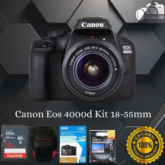 Camera Canon Eos 4000D Kit 18-55Mm Paket Canon Eos 4000D Kit Terbaru 