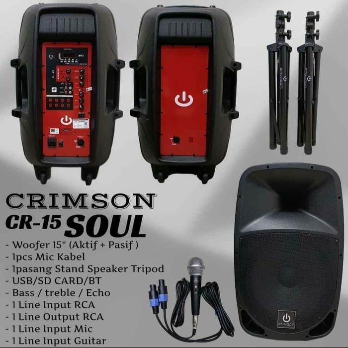 paket komplit Speaker aktif Crimson 15 inch Type Soul / Show