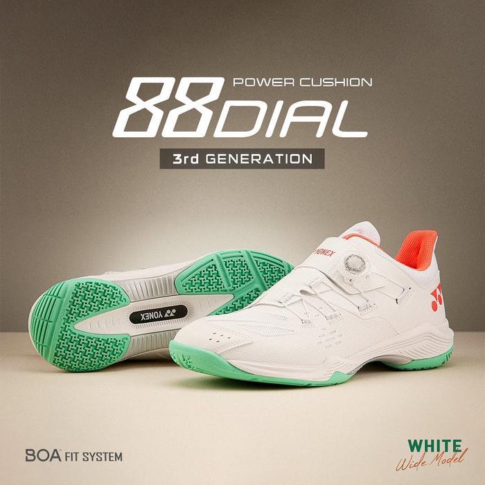 Yoonex Sports - Sepatu Badminton Yonex Power Cushion Shb 88 Dial 3 Wide / Shb88D3Wex White