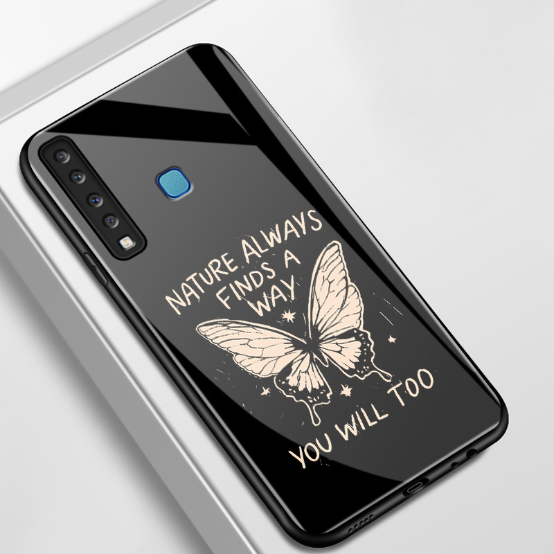 Casing Hp Untuk Samsung A9 2018 A8+ 2018 A8 2018 Case Casing pola kupu-kupu biru Kasing HP Kesing ke