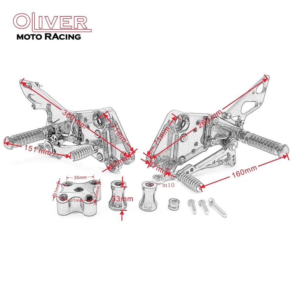 MOTORCYCLE ADJUSTABLE REAR SET FOOT PEGS PEDAL FOOTREST REARSET FOR KTM DUKE 125 200 390 DUKE125