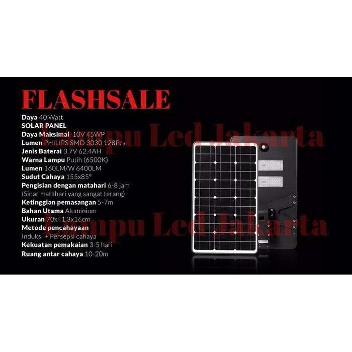 Ready Lampu Pju Solar 40Watt Komponen Philips. Pju Solar Philips 40W Murah