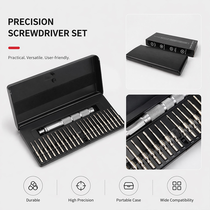 23in1 Precision Screriver Set Aluminum Alloy Ejector Magnetic Storage Case HighPrecision Repair Kit