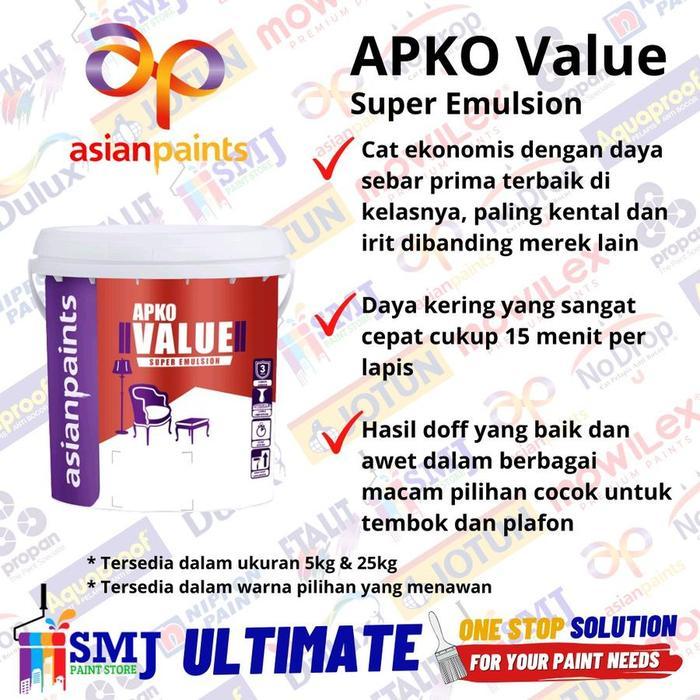 Cat Dinding Interior Asian Paint Apko Value Kemasan 25Kg #Gratisongkir