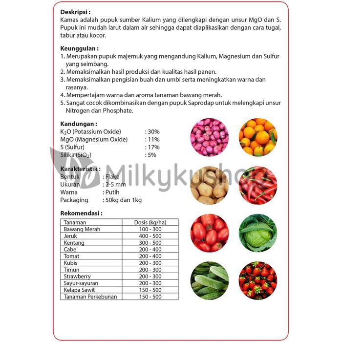 Pupuk Pak Tani Kamas 1 Kg Kalium Kemasan Repack
