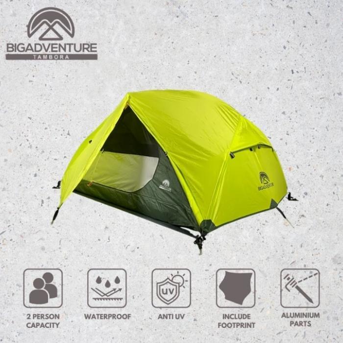 tenda camping double layer 2 orang frame aloy Bigadventure Tambora 2 - Gudang Irama