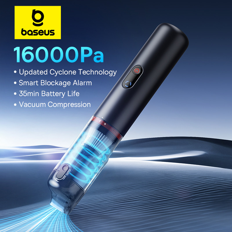 Baseus A5 16000Pa Wireless Car Vacuum Cleaner Powerful Portable Handheld Automotive Mini Vacuum