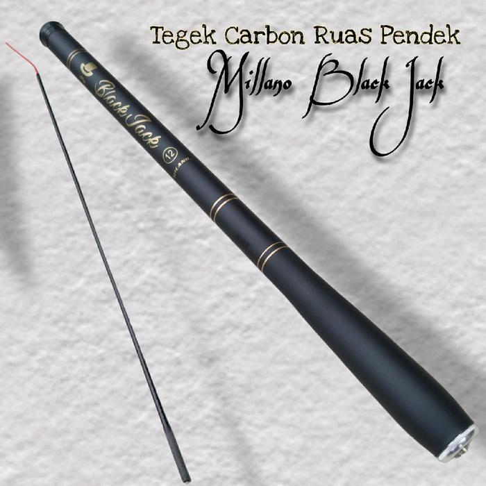 Exori - Tegek Carbon Original Ruas Pendek Millano Black Jack Bonus 2 Ruas Ujung Tegek 360