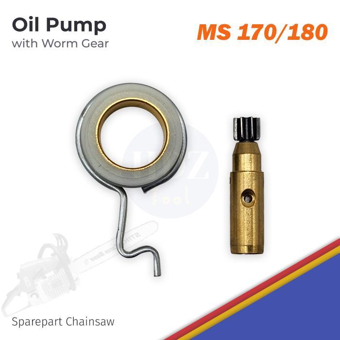 Acomemart- Oil Pump Assy / Pompa Oli With Worm Gear Chainsaw Ms170 Ms180