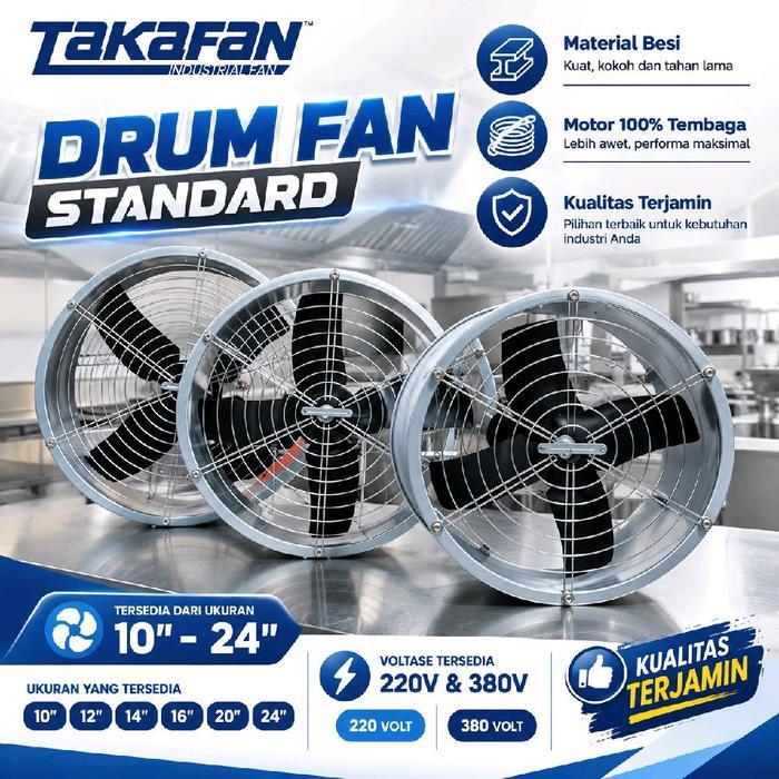 READY Drum Fan Blower TAKAFAN 20 Inch 350 Watt 220Volt Axial Fan Blower Fan Exhaust Dapur MBG