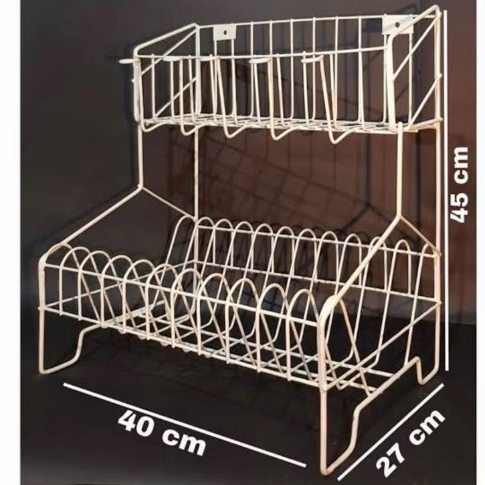 Rak Pengering Piring Cuci Piring Besi Wastafel 3 Susun Tray Rak Piring Gelas Kecil Terlaris