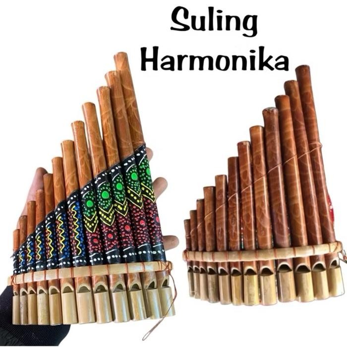 ------] Suling Bambu harmonika - Dengan 8 Bambu & 12 Bambu Bali - Kerajinan Tangan Bali - Balinese