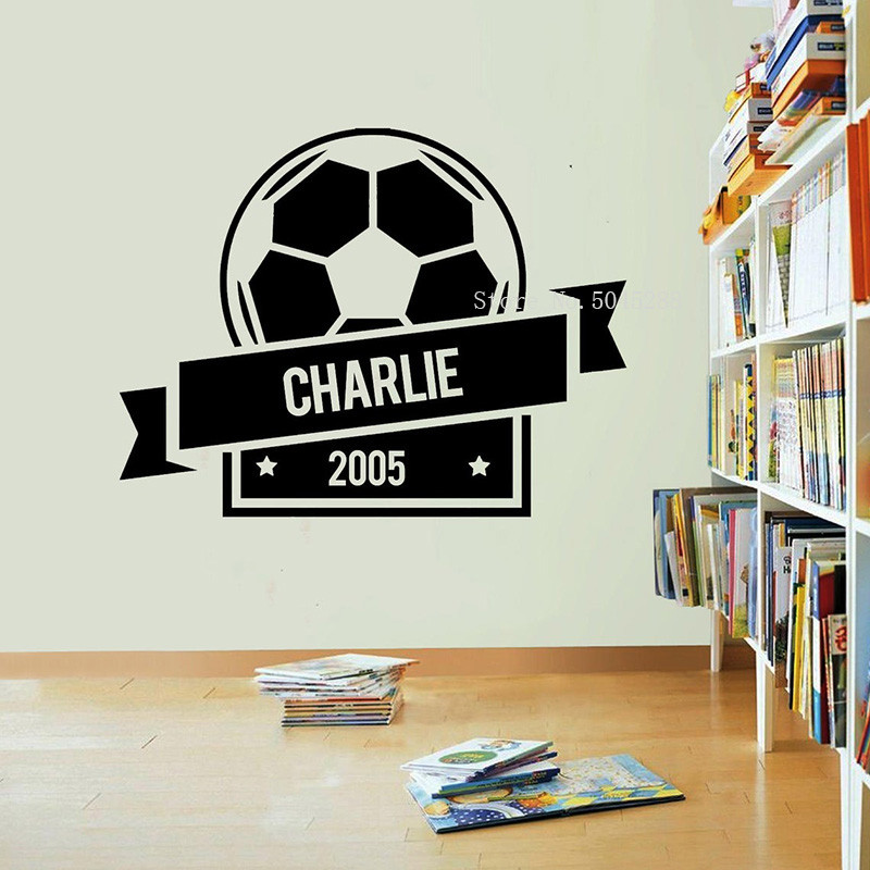 Personalised Football Wall Sticker Vinyl Wall Decal High Quality Waterproof Removable Wallpaper For 