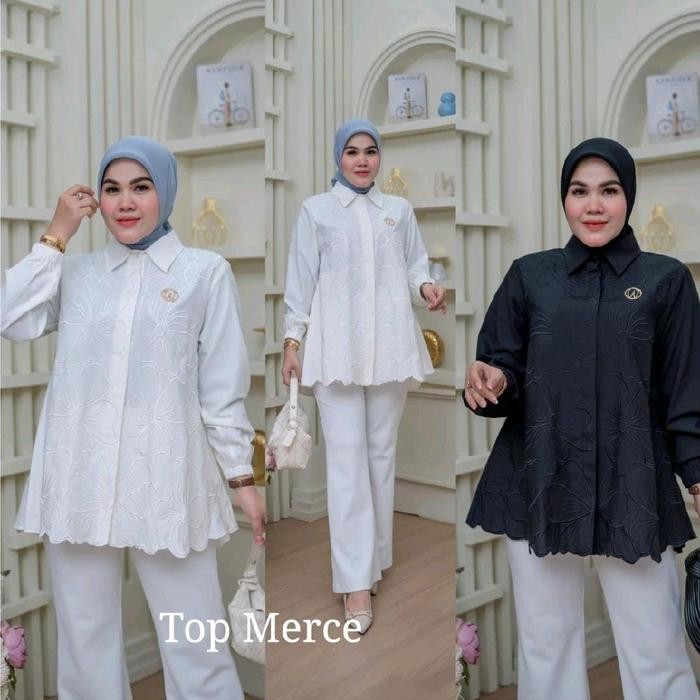 Winody Atasan Top Merce Blouse Putih Winody