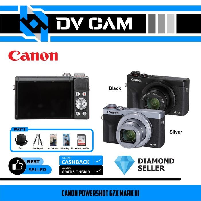 NEW Canon Powershot G7X Mark III Paket Komplit